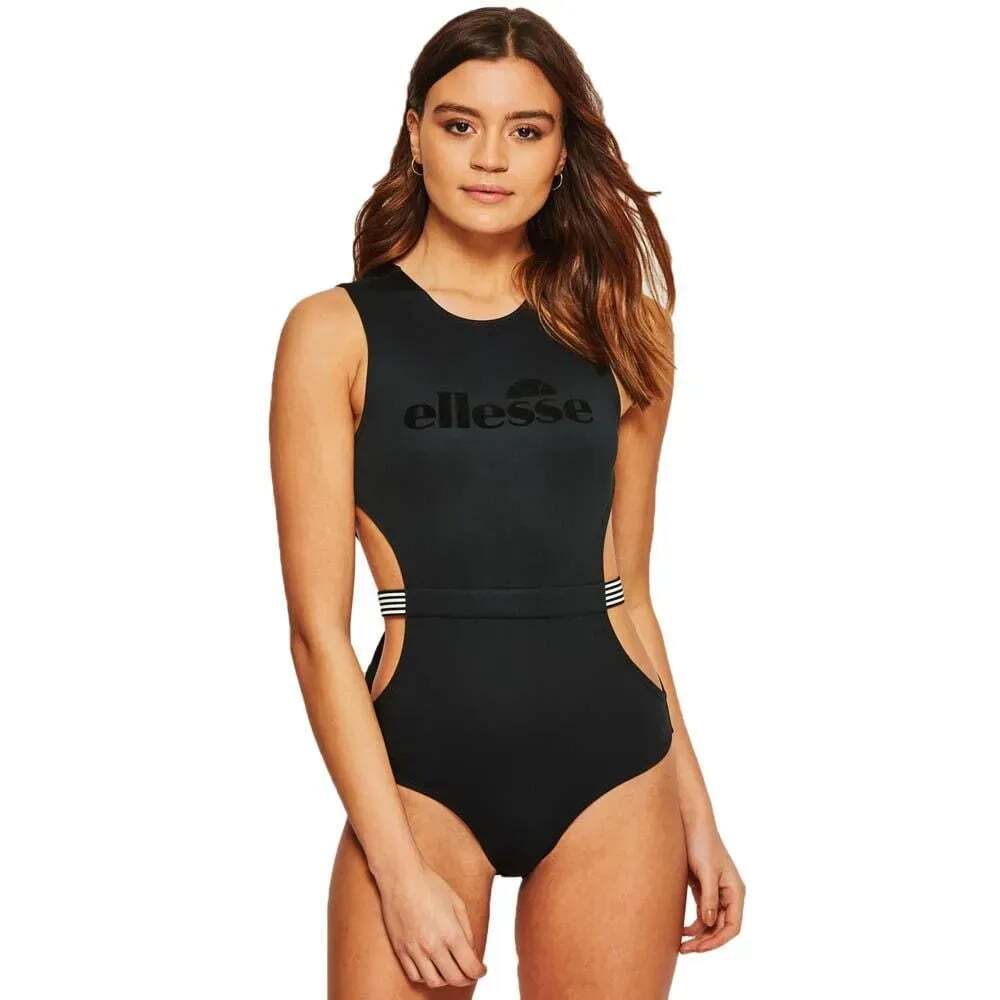 NWT Ellesse Cinquanta Cutout Bodysuit Swimsuit Black Y2K Streetwear Size: 8 / 4